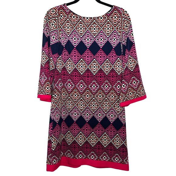Eliza J Women’s Blue Pink Multicolor Print Shift Dress Size 6 - Picture 1 of 12